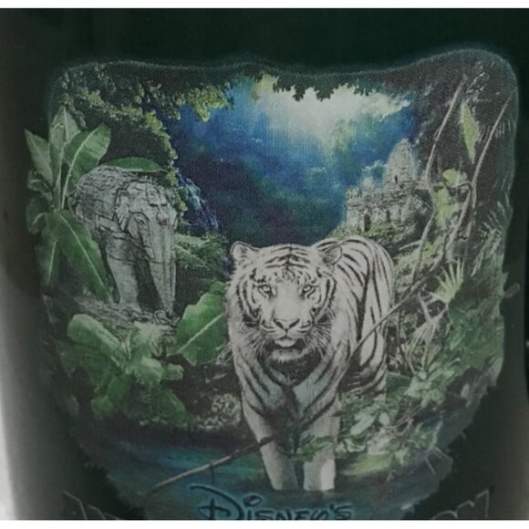 Disney Animal Kingdom Ceramic Mugs Set Of 2 Green & Blue 12 Oz Tigers Lions - Picture 2 of 16